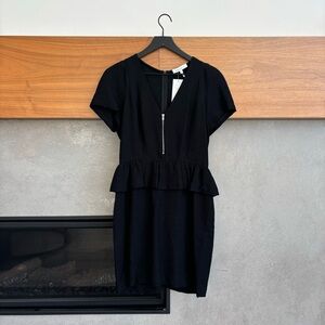 NWT Sandro Sheath Dress Black Peplum, Size 3/ US L-8